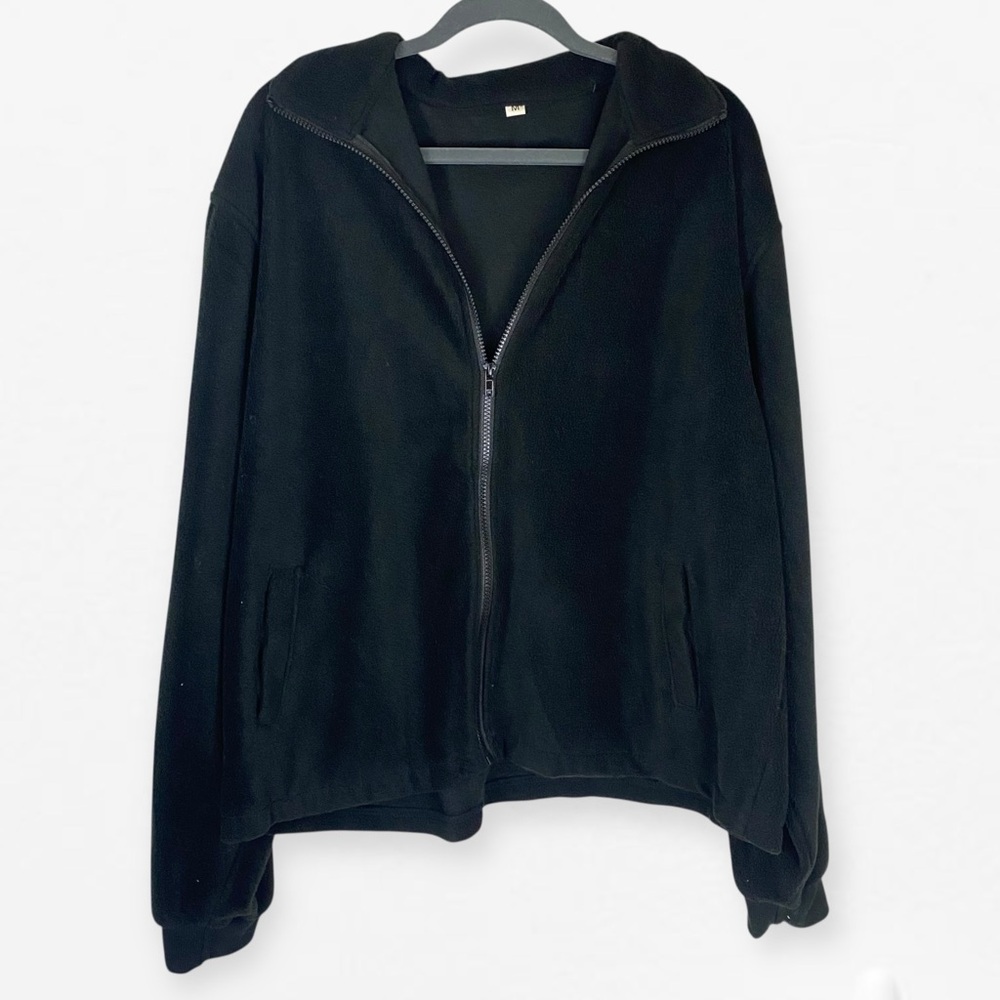Men’s Black soft fleece Zip-Up Hoodie Jacket Sweater M